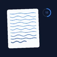 Paper with flowing handwriting lines and a countdown timer